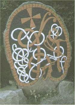 Picture: Runic lettering on a memorial stone.